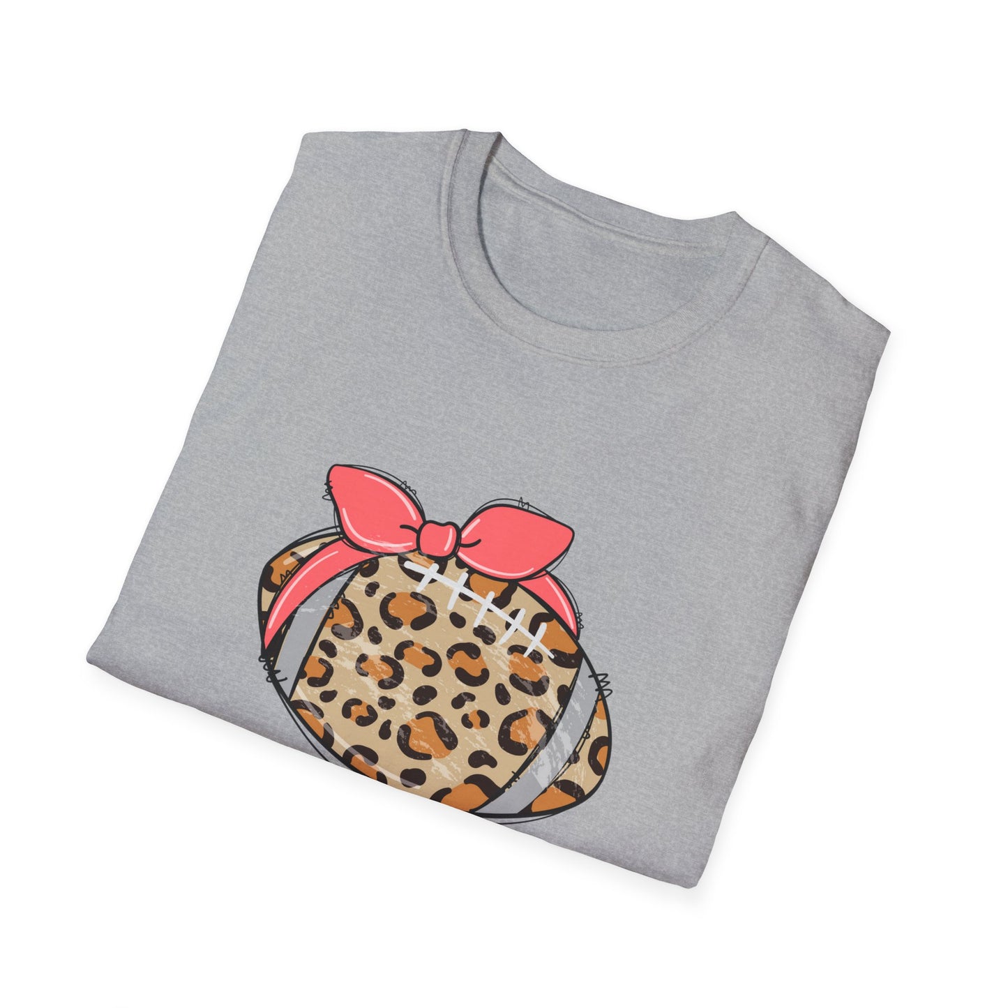 Cheetah Print Football Mama Unisex Softstyle T-Shirt