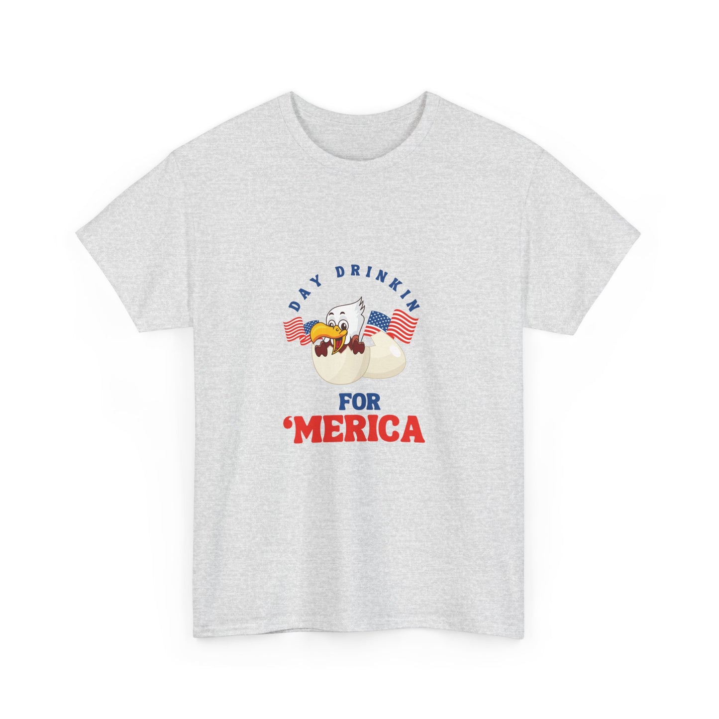 Day drink for Merica Eagle 4th of july funny patriotic usa Unisex Heavy Cotton Tee