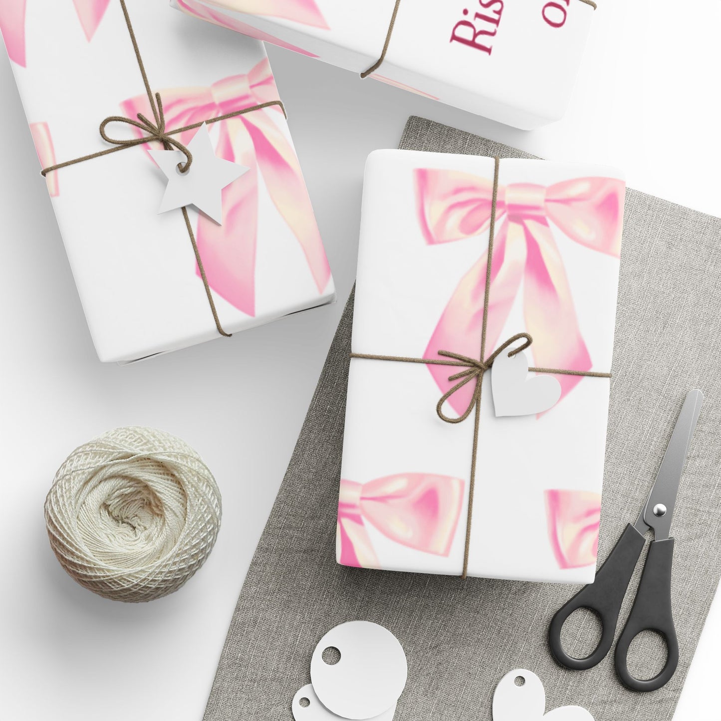 Pink Bow Coquette Girly Gift Wrapping Papers Holiday