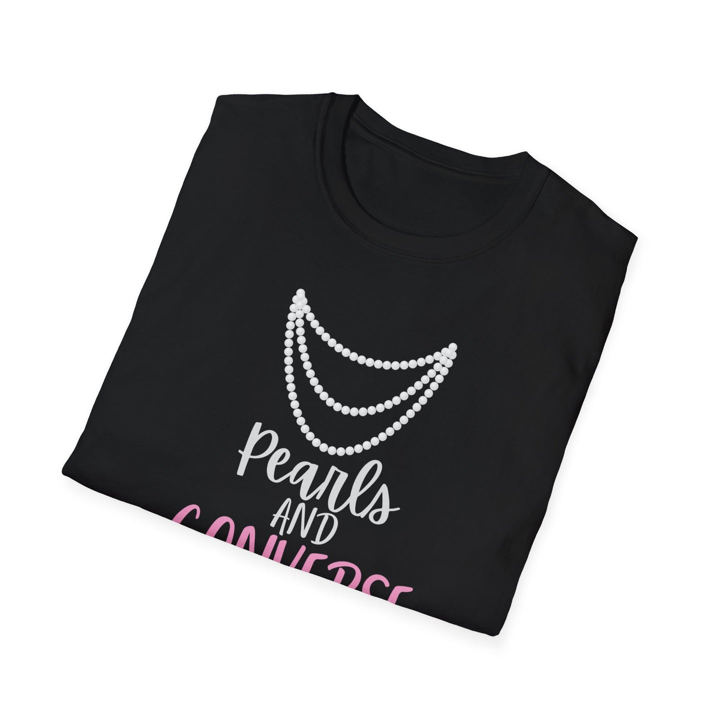 Pearls and Converse 2024 Kamal for president vote blue Unisex Softstyle T-Shirt