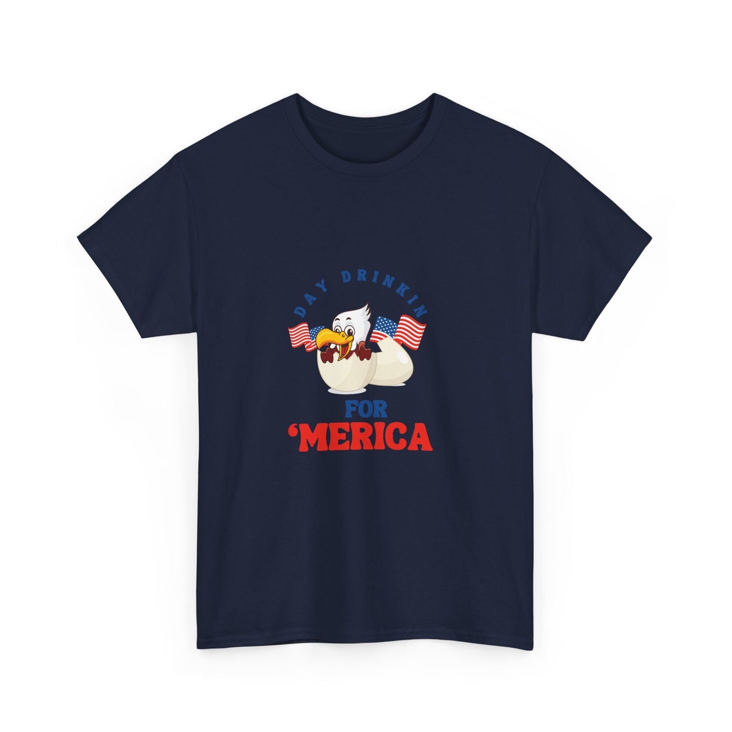 Day drink for Merica Eagle 4th of july funny patriotic usa Unisex Heavy Cotton Tee