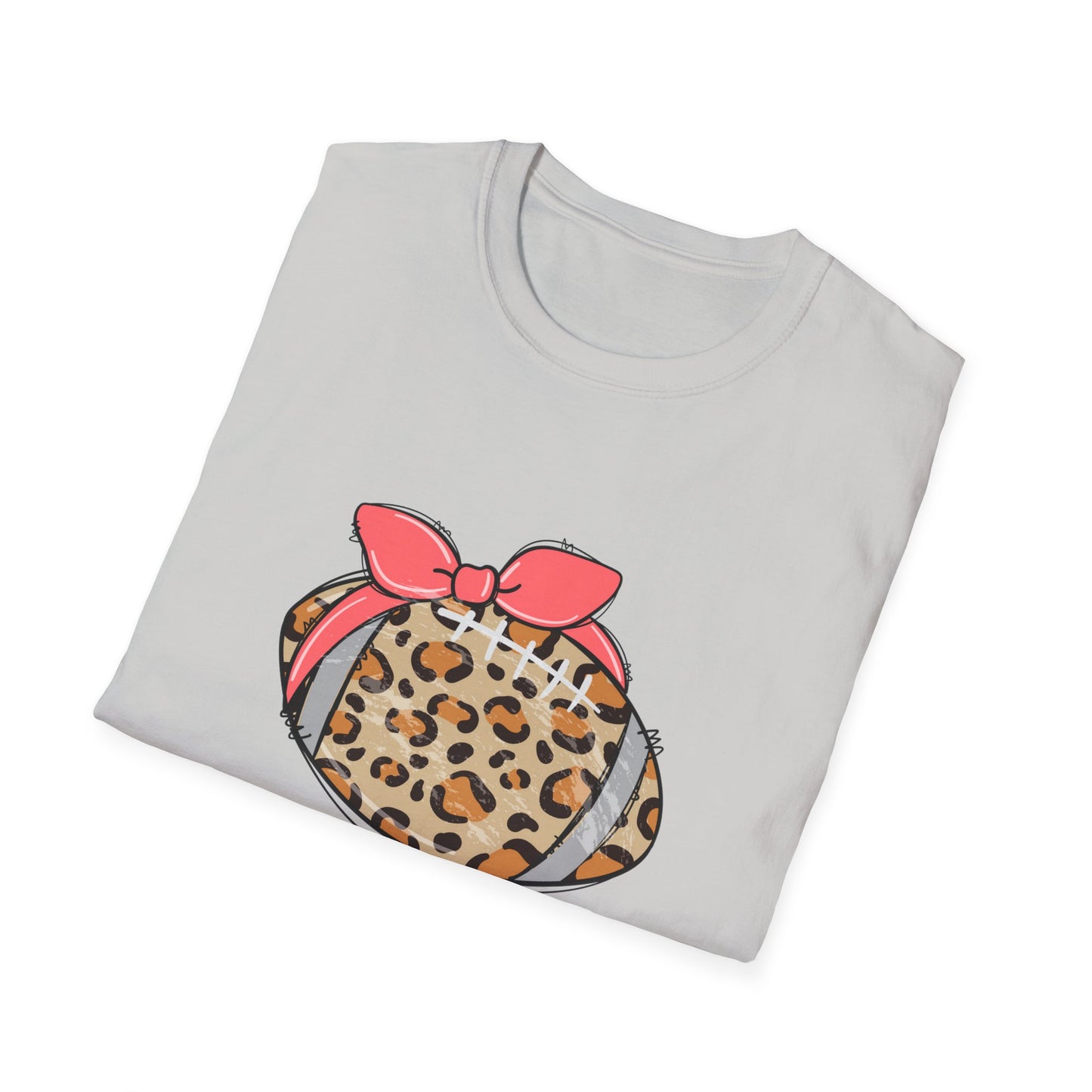 Cheetah Print Football Mama Unisex Softstyle T-Shirt