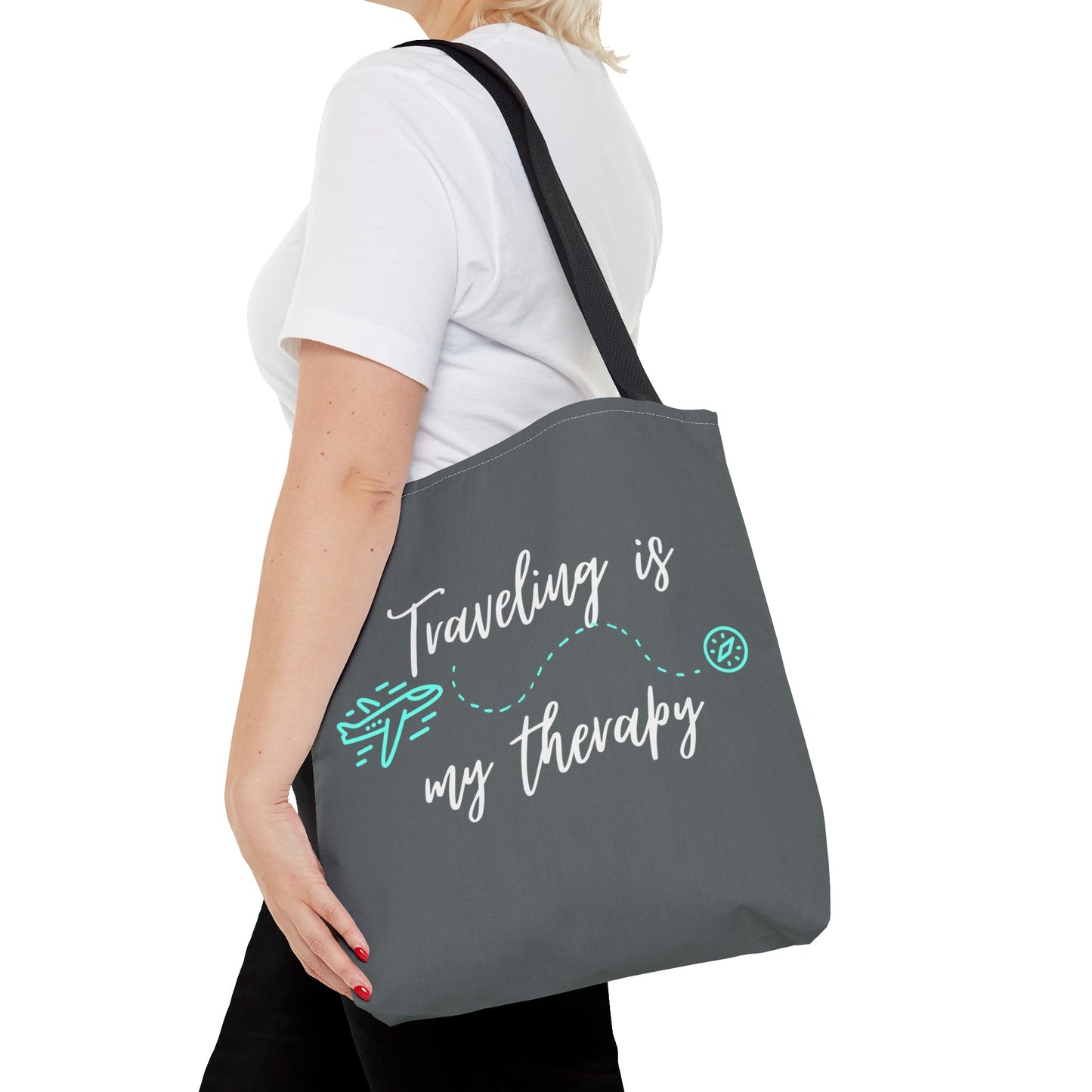 Traveling is my therapy Tote Bag (AOP)