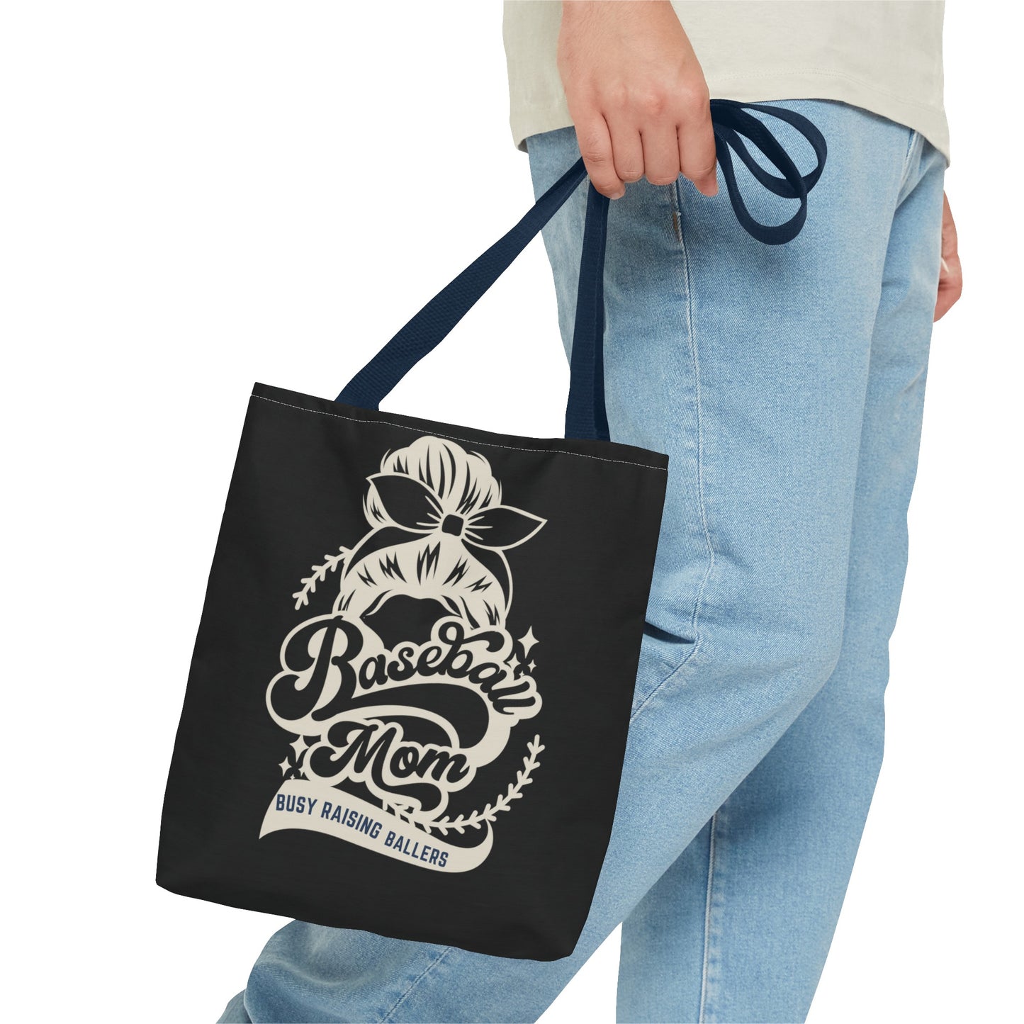 Baseball Mom Busy Raising ballers fun Tote Bag (AOP)