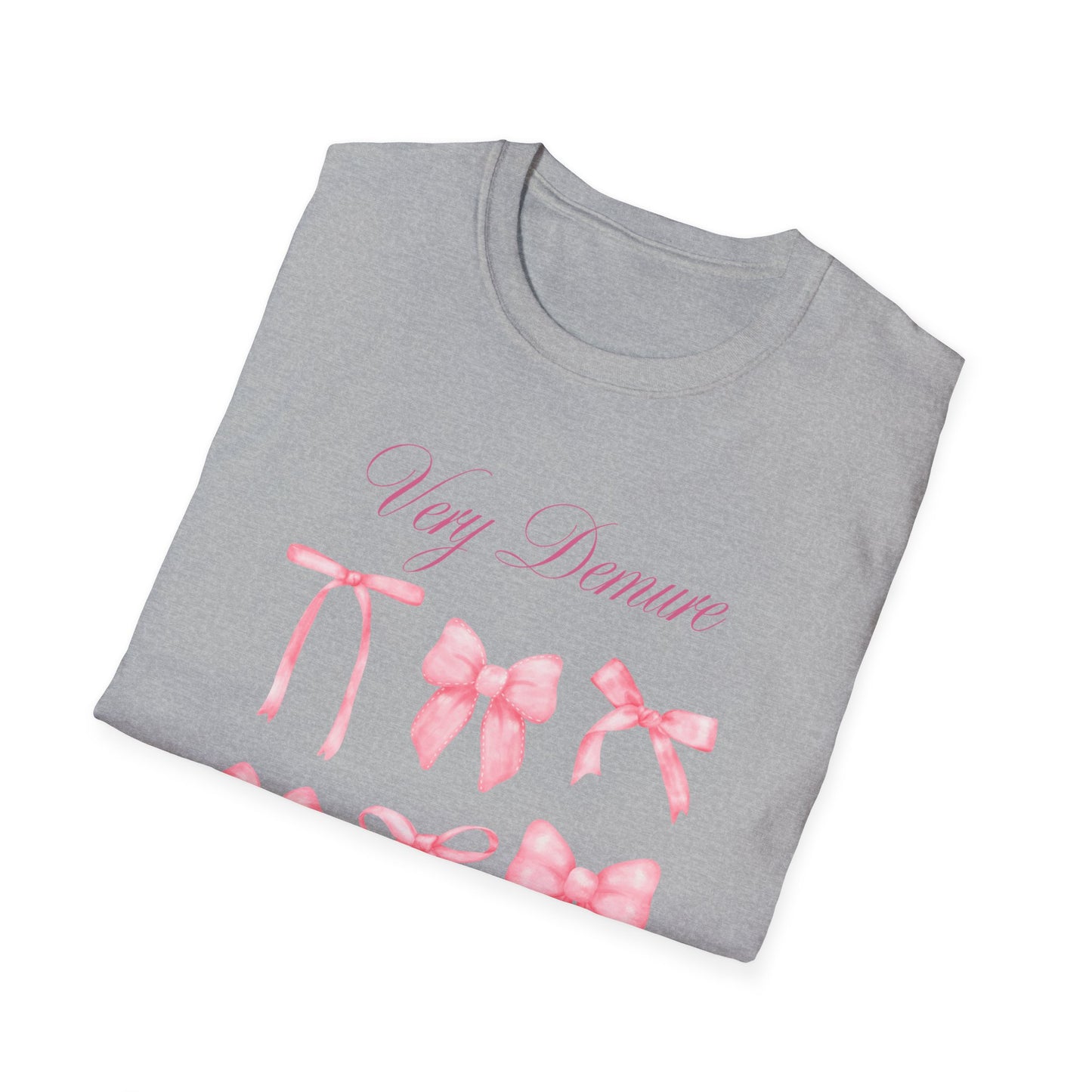 Very Demure Coquette Girly Pink bow Unisex Softstyle T-Shirt