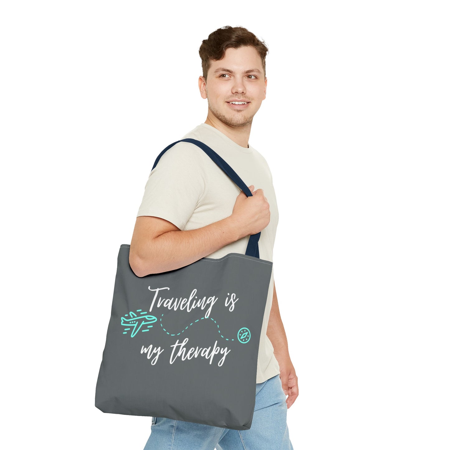 Traveling is my therapy Tote Bag (AOP)