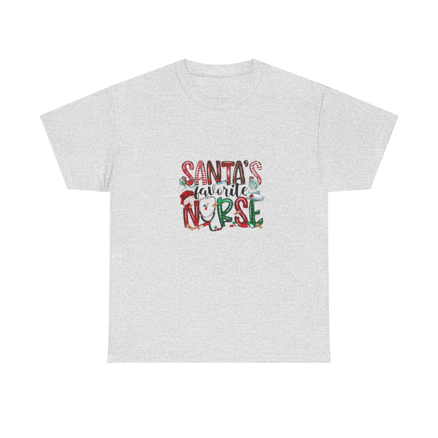 Santas favorite nurse, nurses gift, christmas, holiday gift nurse apparel Unisex Heavy Cotton Tee