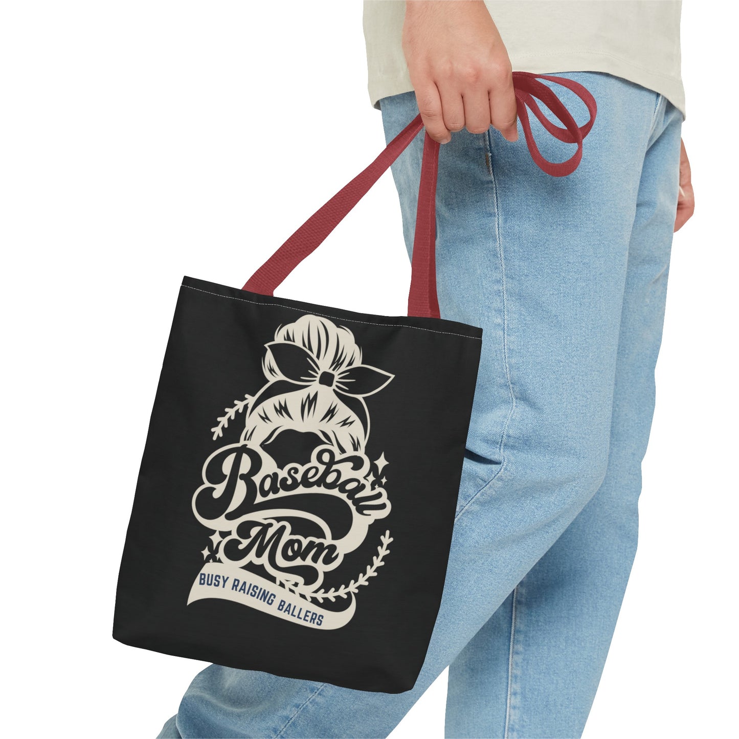 Baseball Mom Busy Raising ballers fun Tote Bag (AOP)