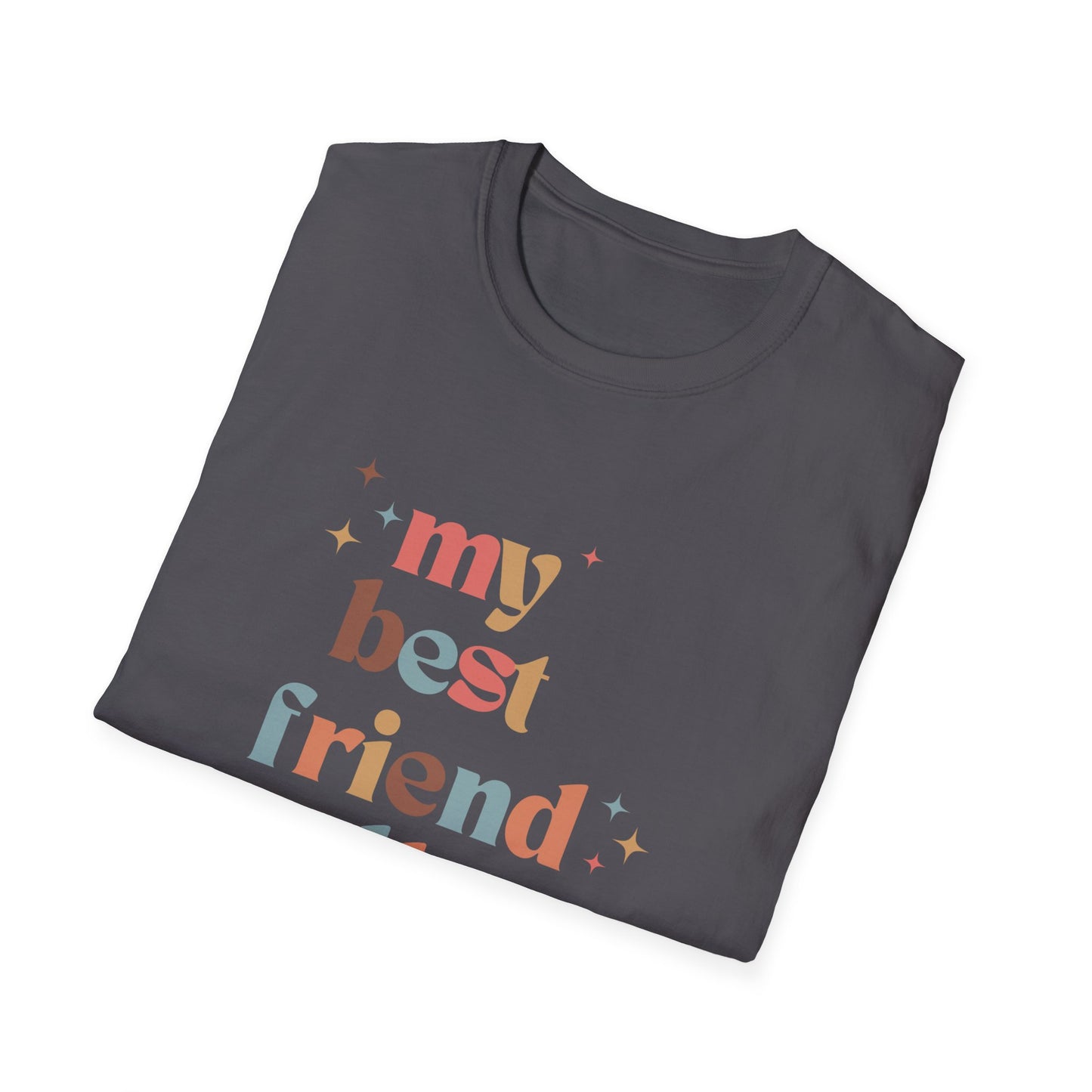 My best friend calls me Aunt retro colorful Unisex Softstyle T-Shirt