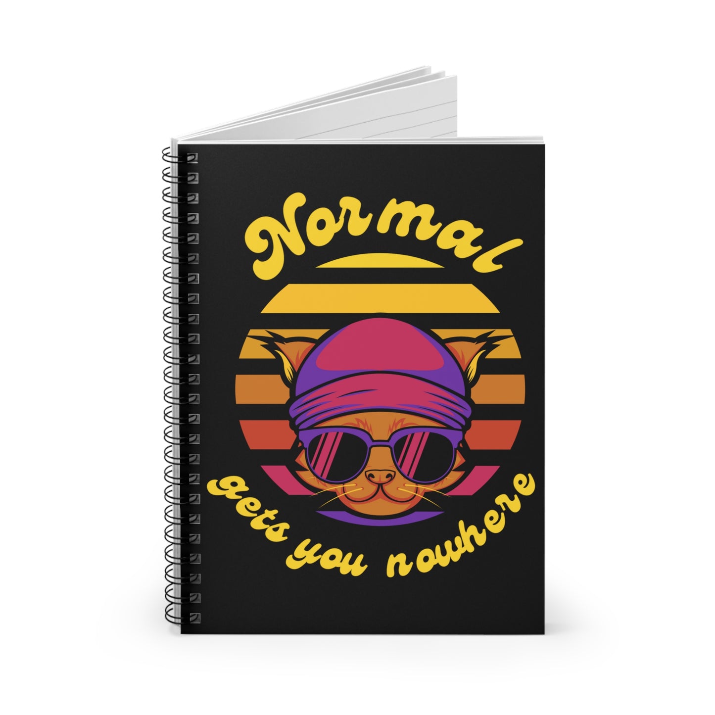 Normal gets you nowhere Retro cat Spiral Notebook - Ruled Line