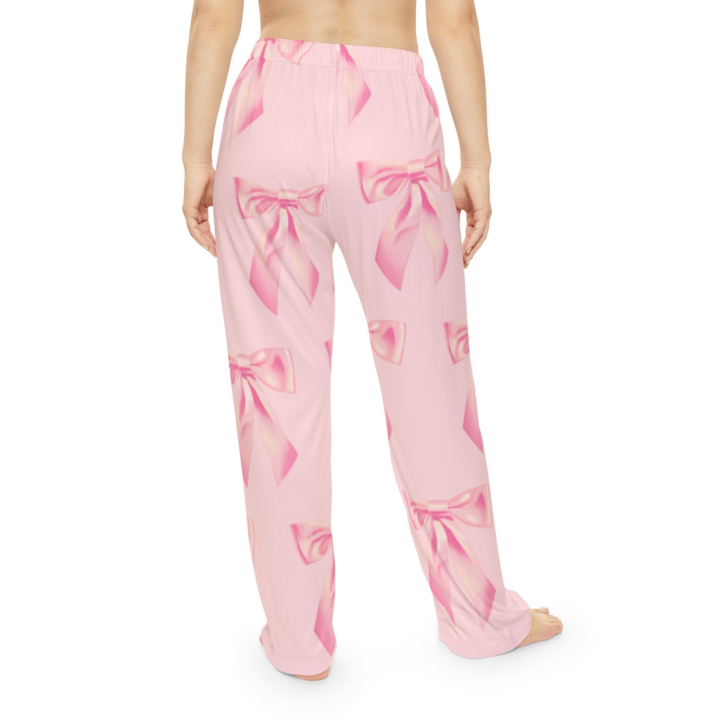 Pink bow couquette Women's Pajama Pants (AOP)