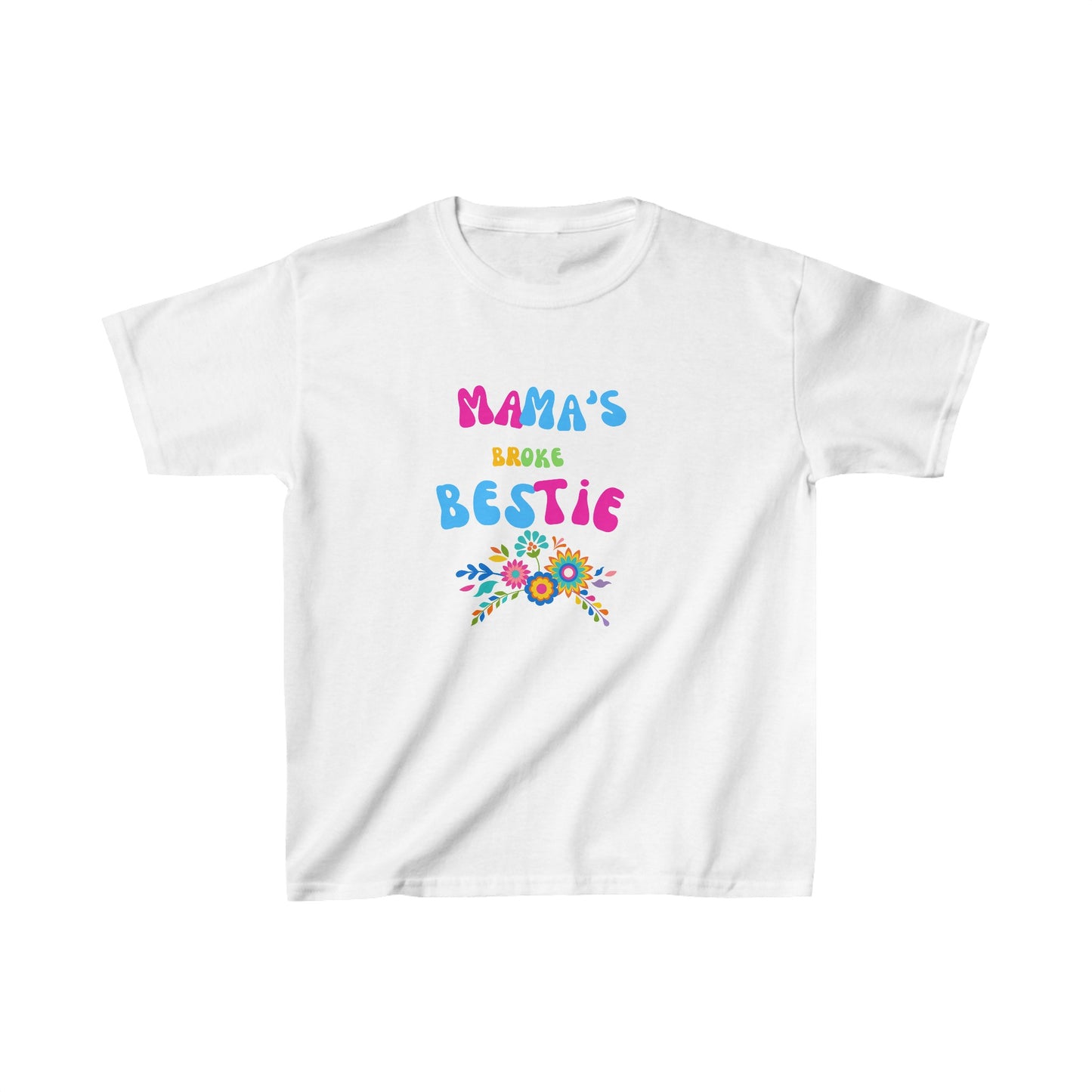 Mama's broke bestie flower Kids Heavy Cotton™ Tee