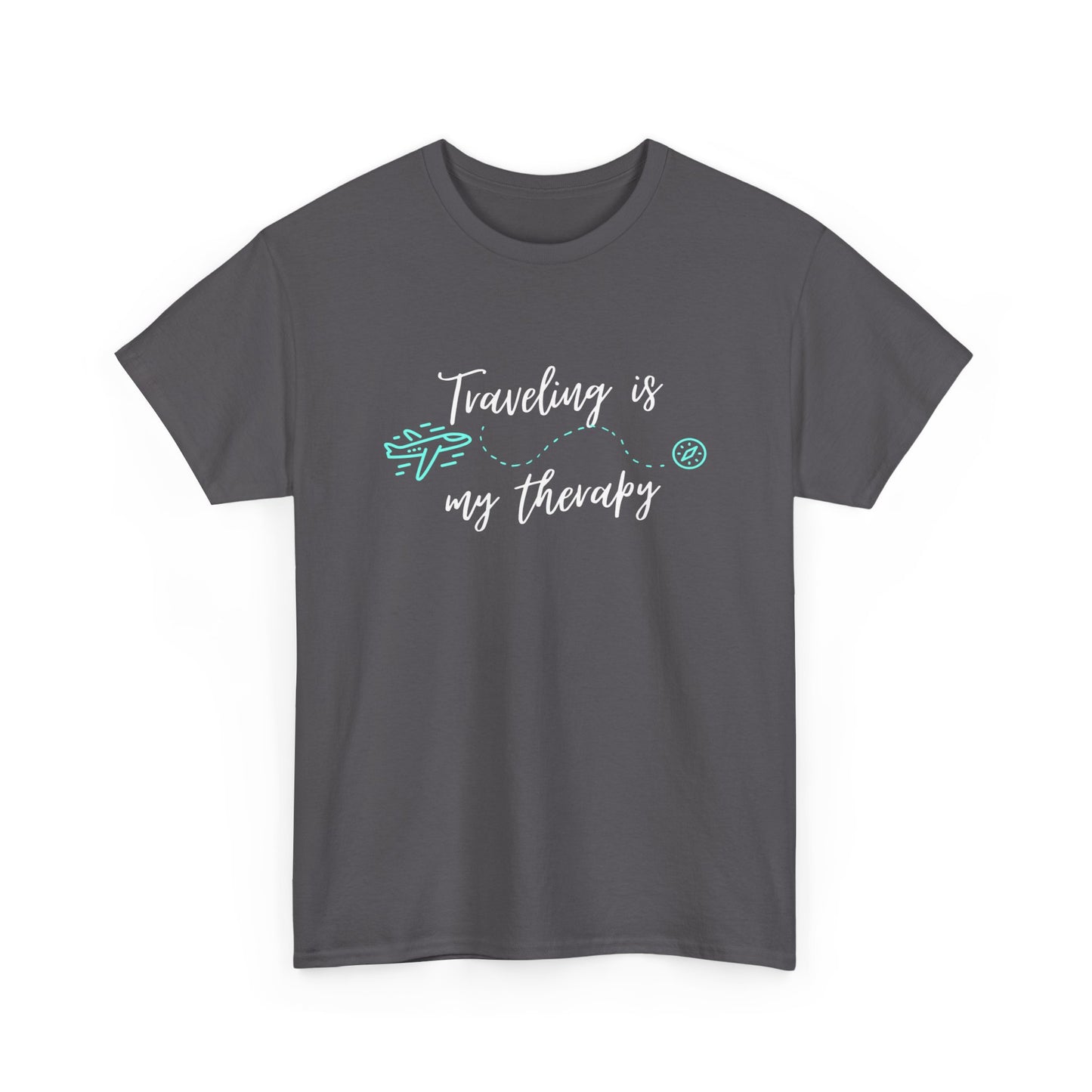 Traveling is my therapy Unisex Heavy Cotton Tee