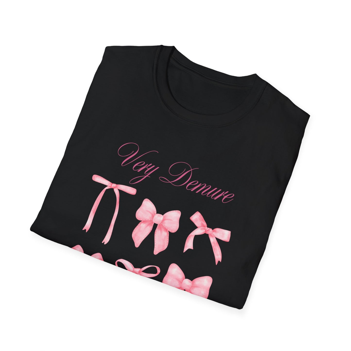 Very Demure Coquette Girly Pink bow Unisex Softstyle T-Shirt