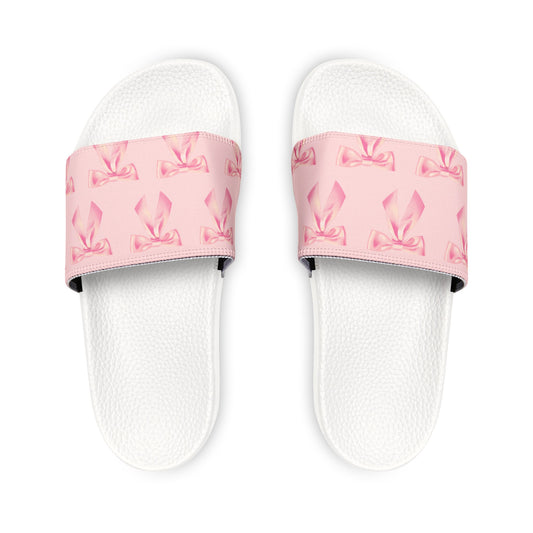 Coquette Pink Bow Women's PU Slide Sandals