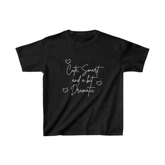 Cute Smart and a bit dramatic white heart Kids Heavy Cotton™ Tee