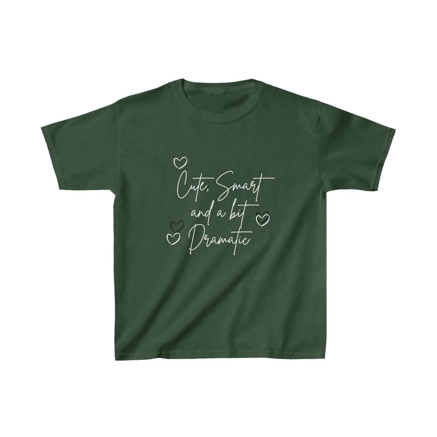 Cute Smart and a bit dramatic white heart Kids Heavy Cotton™ Tee