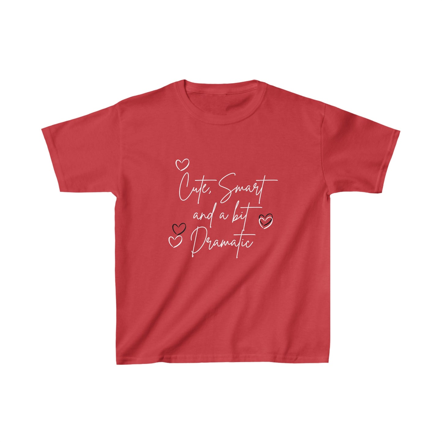 Cute Smart and a bit dramatic white heart Kids Heavy Cotton™ Tee