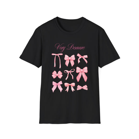 Very Demure Coquette Girly Pink bow Unisex Softstyle T-Shirt