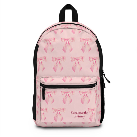 Rise above the ordinary pink bow coquette Backpack