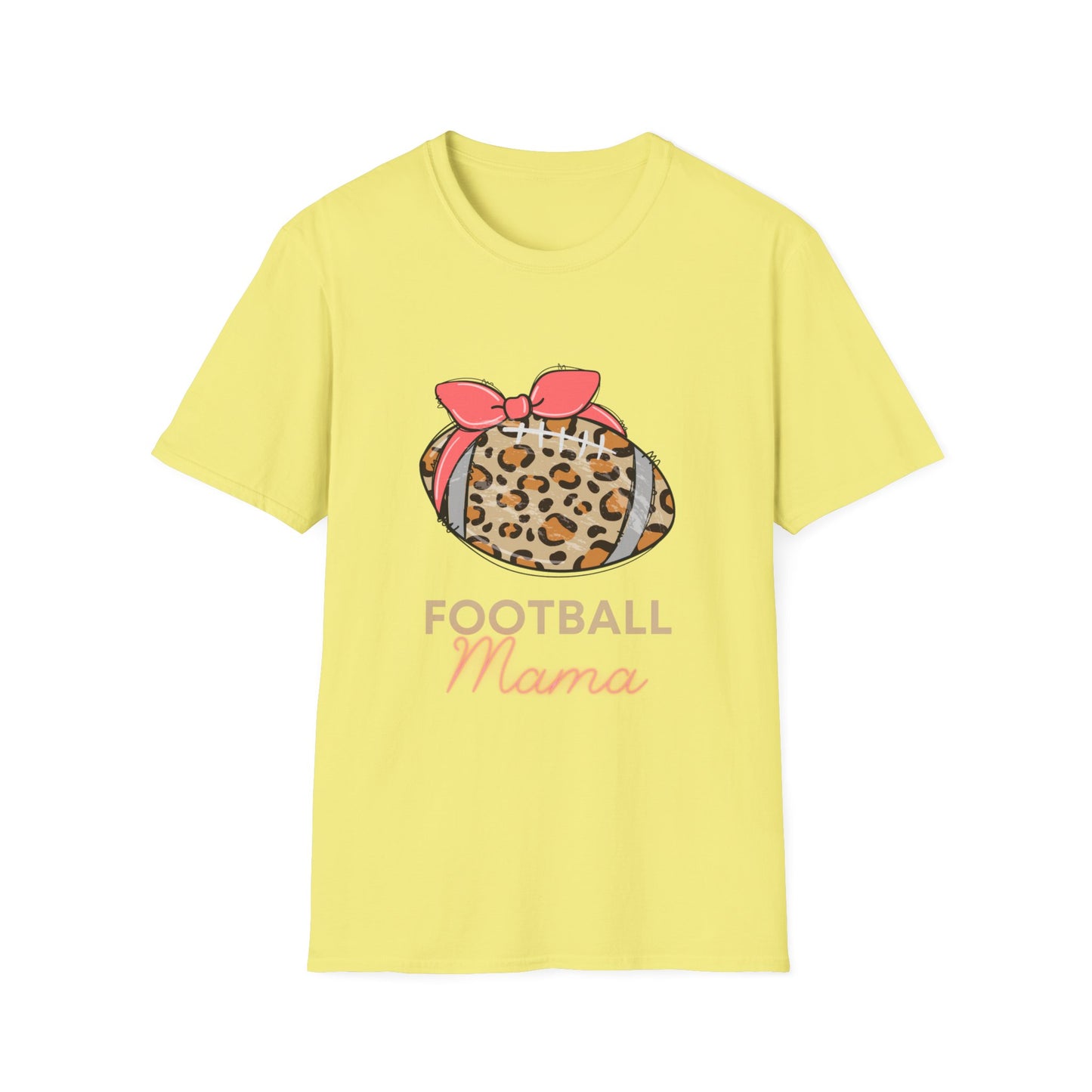 Cheetah Print Football Mama Unisex Softstyle T-Shirt