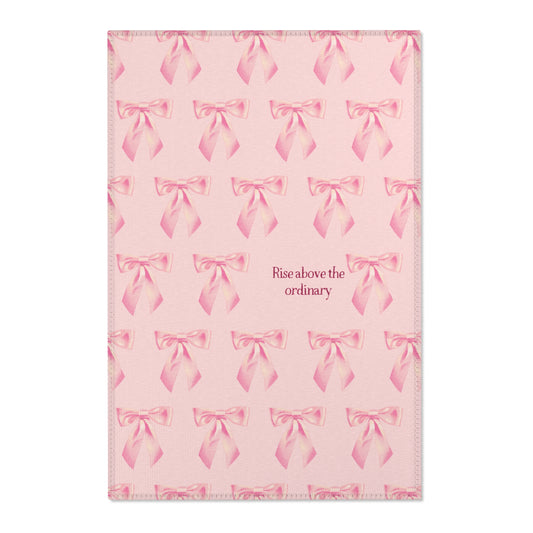 rise above the ordinary pink coqette girly bow Area Rugs