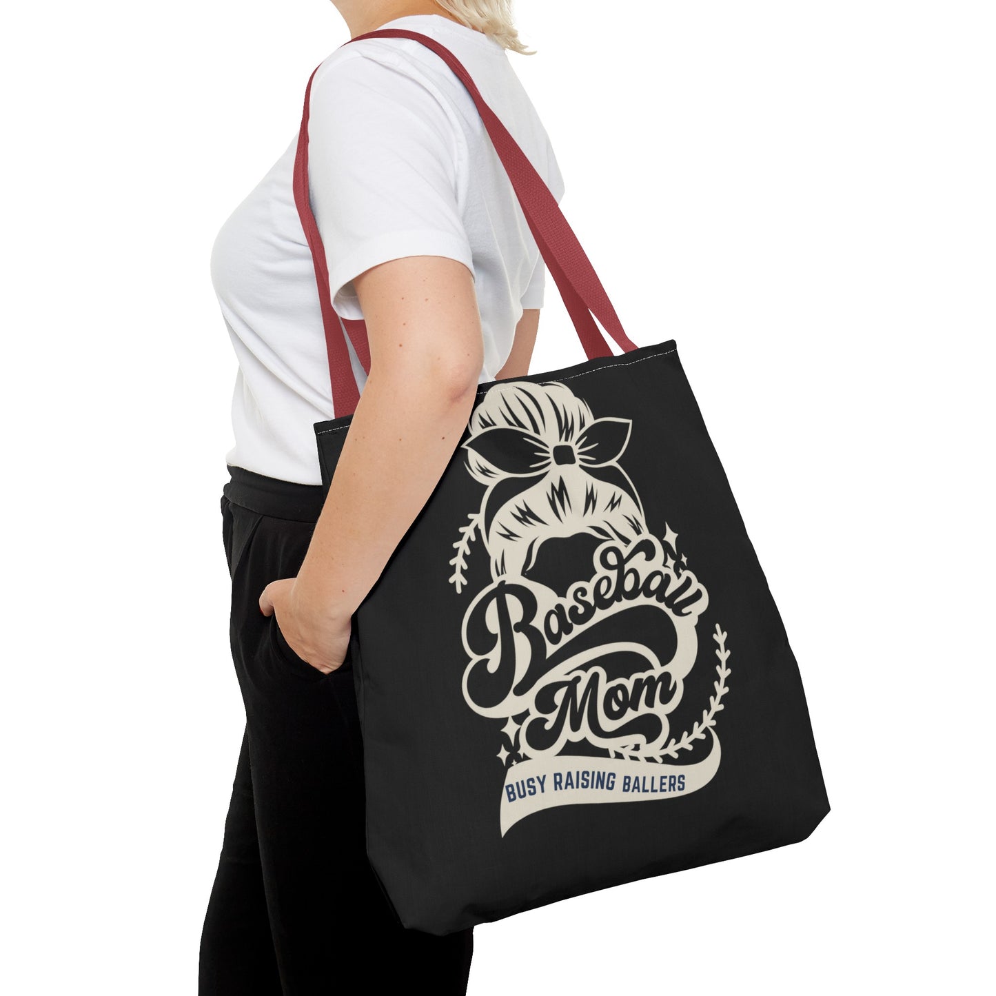 Baseball Mom Busy Raising ballers fun Tote Bag (AOP)